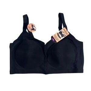 Shapermint Essentials Black Smoothing Comfort Wireless Bra 2XL